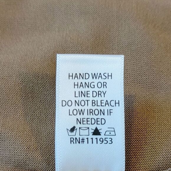 Active USA Heathered Tan V-neck Crisscross Drop Sleeve Stretchy Top Size L - Picture 7 of 7